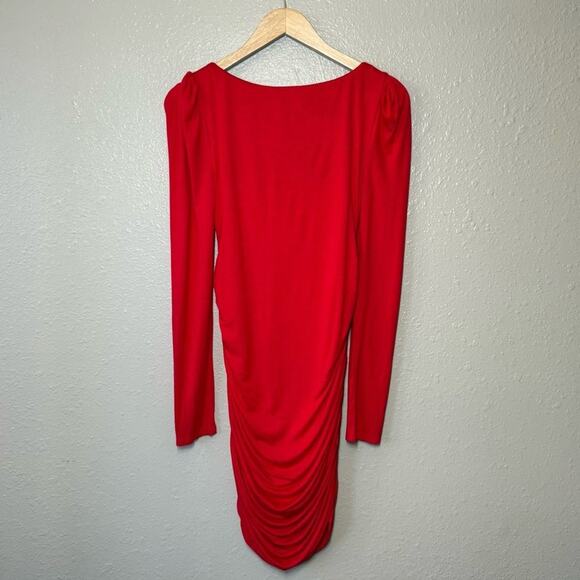 Lovers and Friends Women’s Benae Mini Long Sleeve Bodycon Dress Rayon Red Size M - Picture 3 of 9
